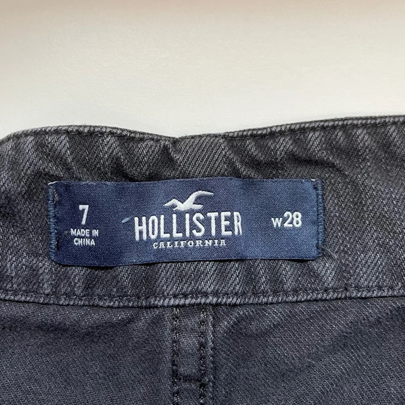 Hollister 100% Cotton Washed Black High Rise Belted Mom Shorts 28 Women’s - Picture 8 of 10